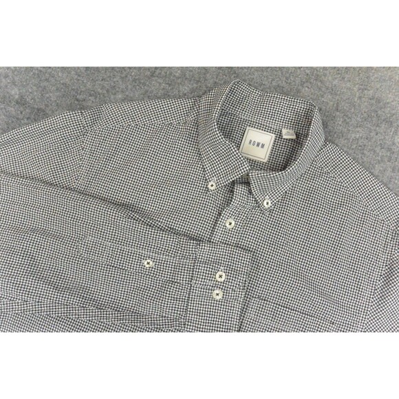 ROWN‎ Shirt Mens Med Black White Check - Picture 1 of 9